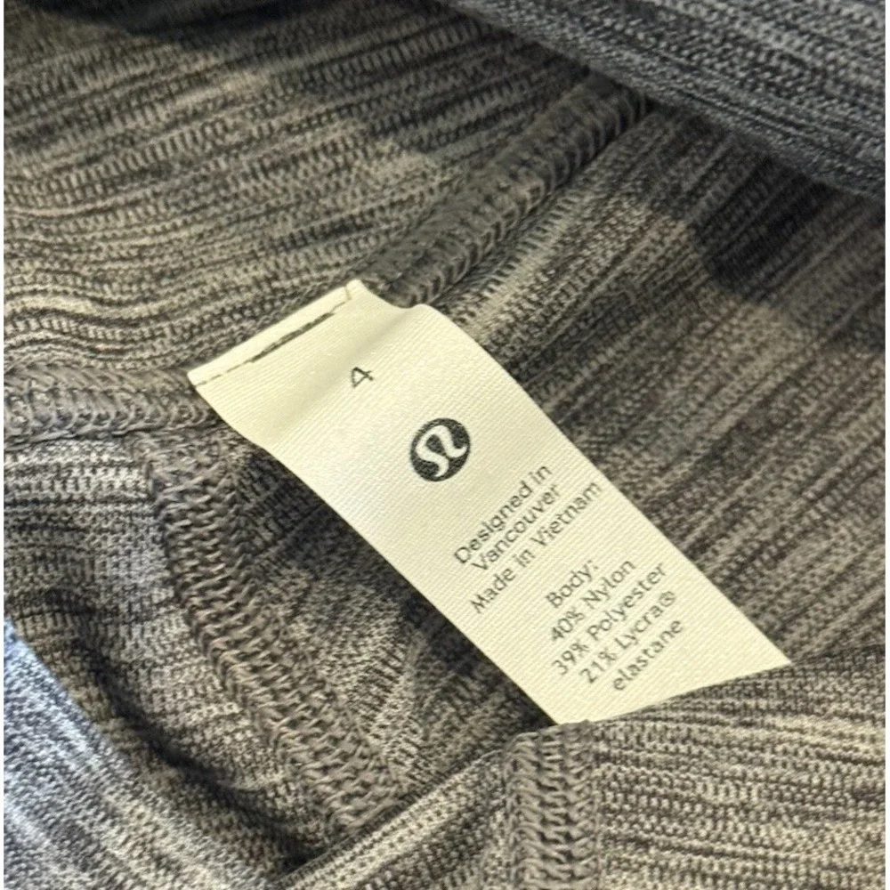 Lululemon Wunder Under Leggings Gray Space Dye High Rise Yoga Pants Size 4